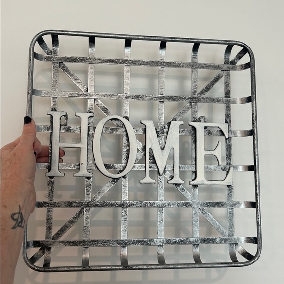Metal “Home” sign white wording. Farmhouse style. - Picture 8 of 8